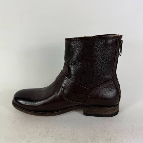 Frye Tyler Engineer Boots Women's 6.5 Brown Leather Zip Ankle Strap Booties - Picture 6 of 10